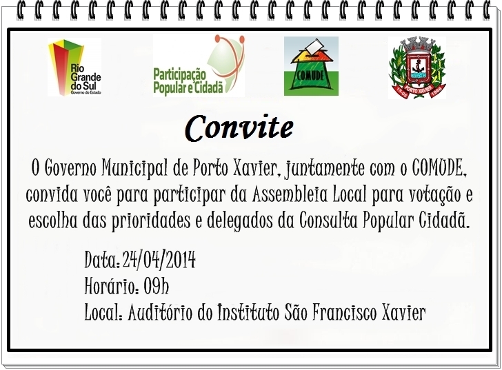 COMUDE altera data da Assembleia local